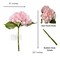 Ariane Real Touch Artificial Light Pink Hydrangea Flowers 20” Silk Stems, Set of 3, Soft Blush Faux Floral for Weddings, Bouquets, Home & Centerpieces
